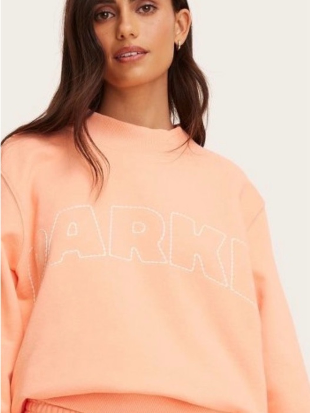 Women's Mockneck Pullover Sweatshirt -
Parke x Target Peach size large/xlarge